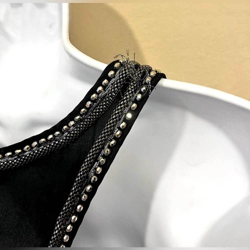 Bebe Silk Beaded Racerback Top - Picture 6 of 7